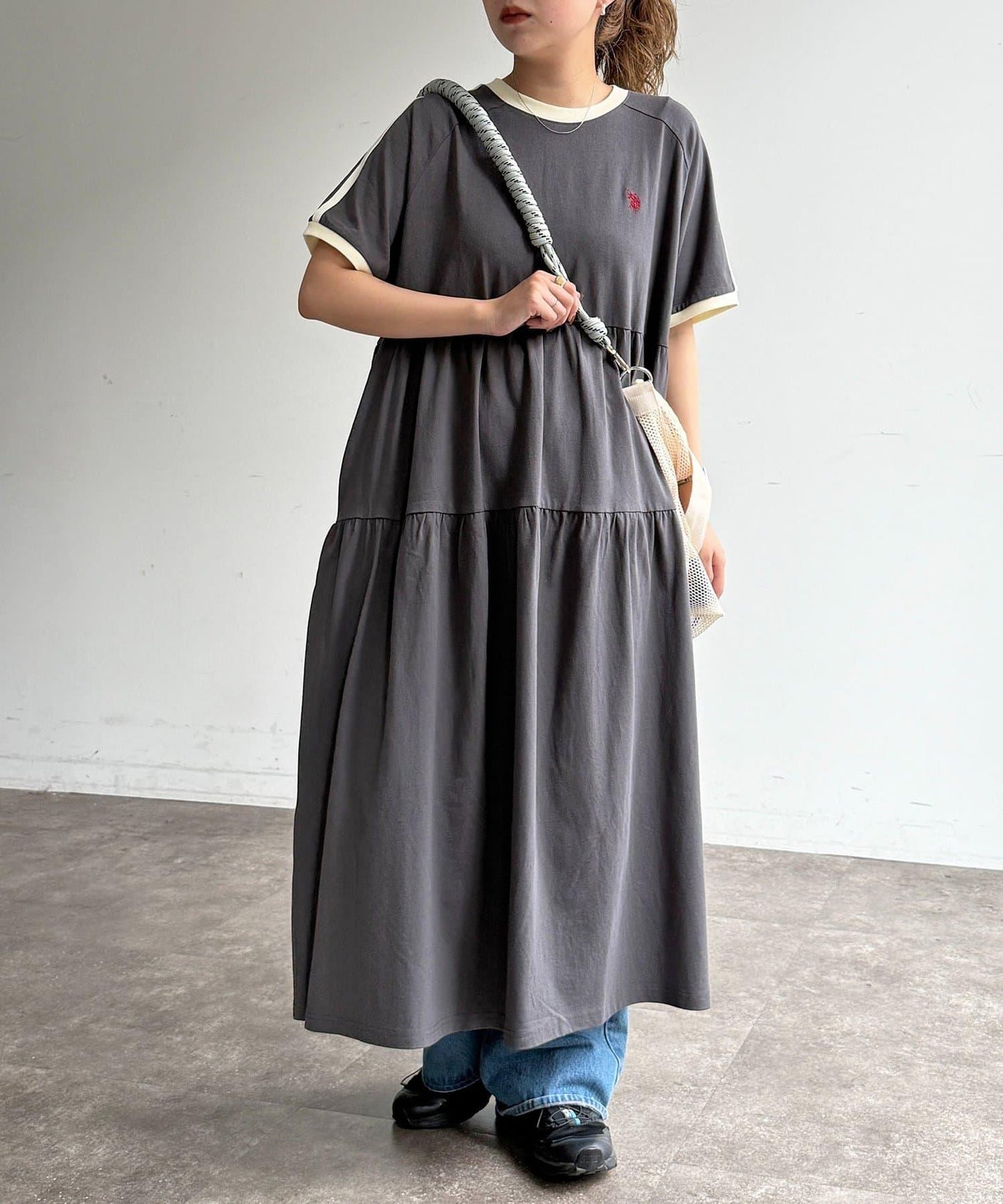 U.S. POLO ASSN. 短袖層疊連衣裙