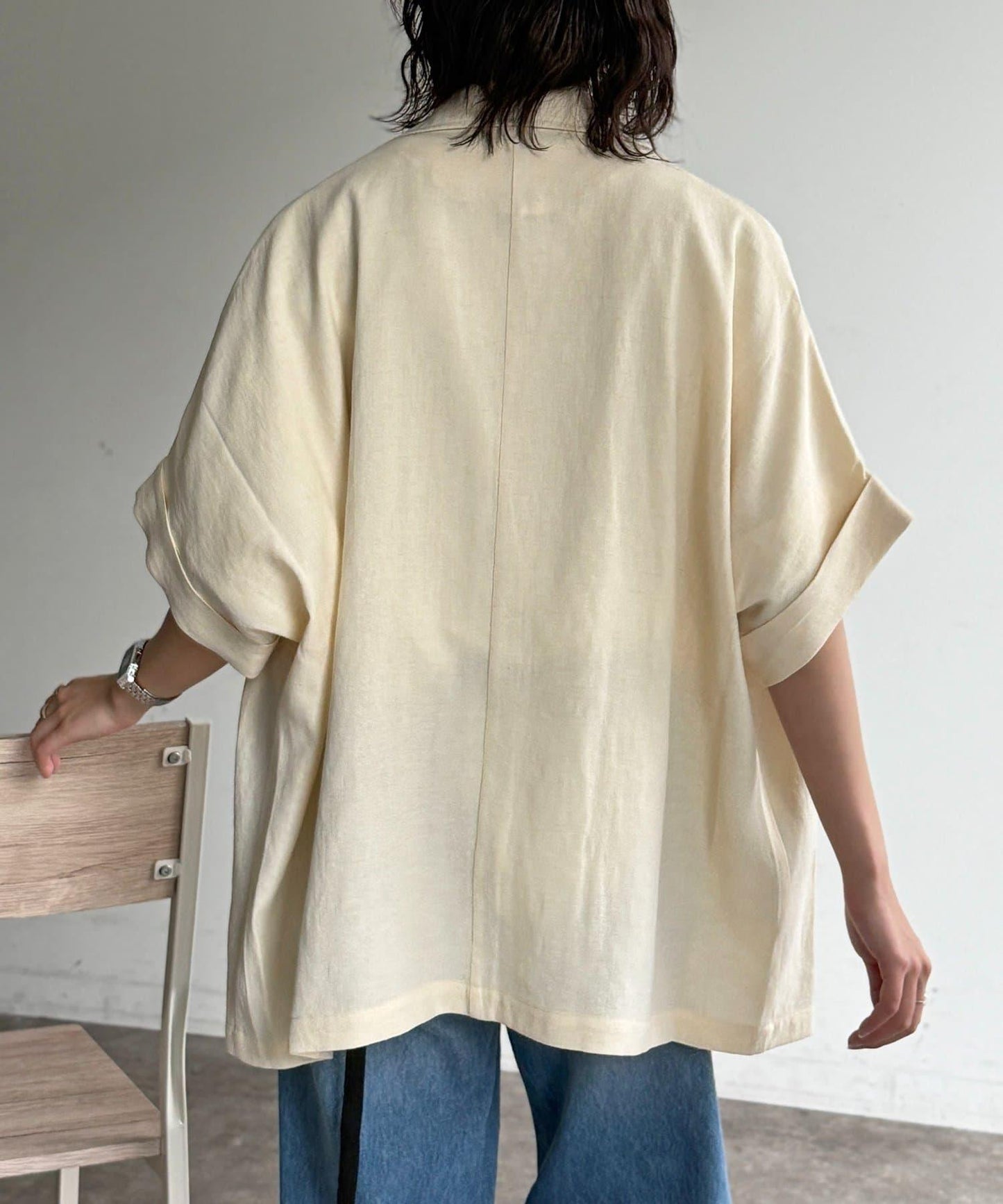 短袖蝙蝠袖 單排扣 西裝外套