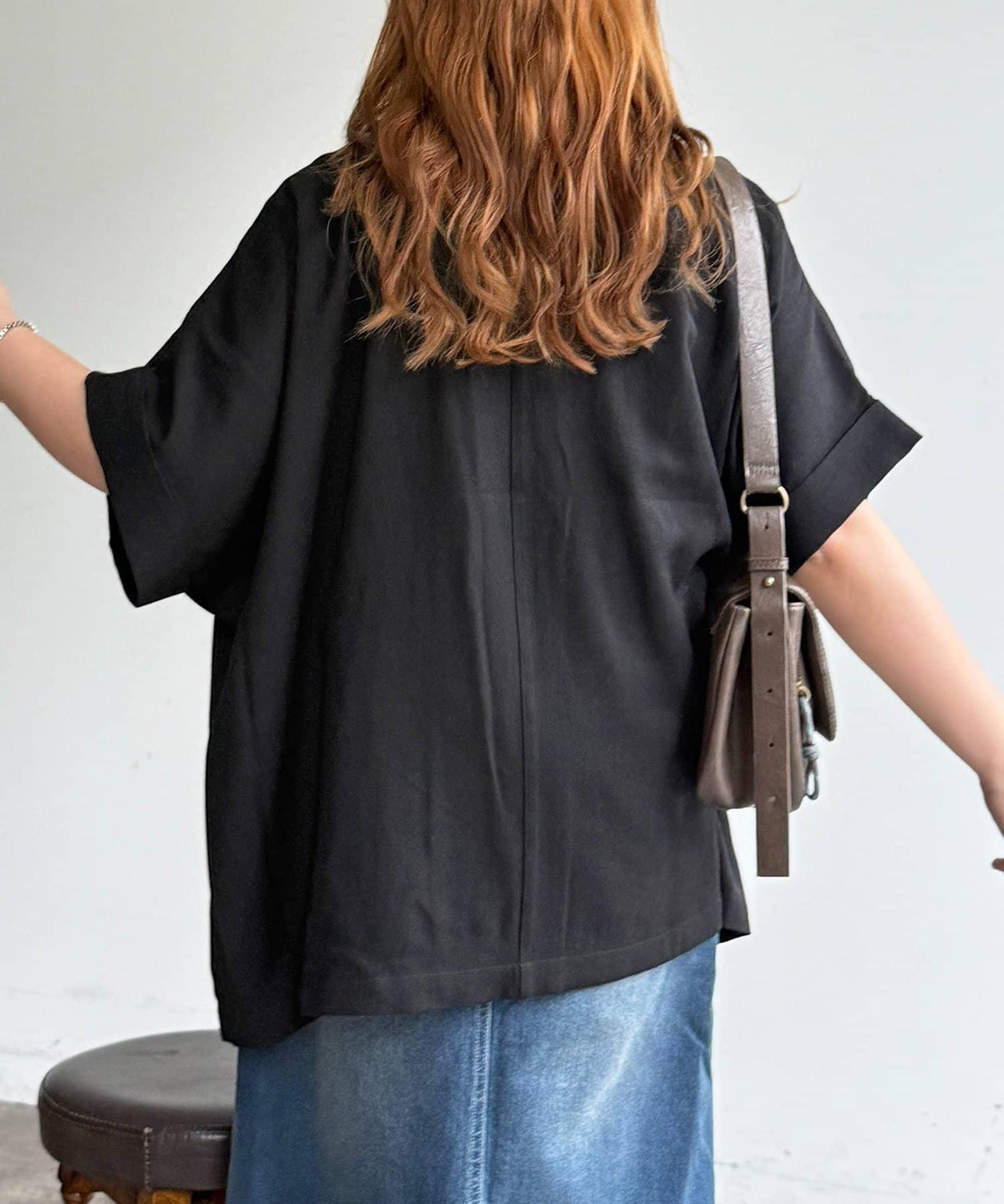 短袖蝙蝠袖 單排扣 西裝外套