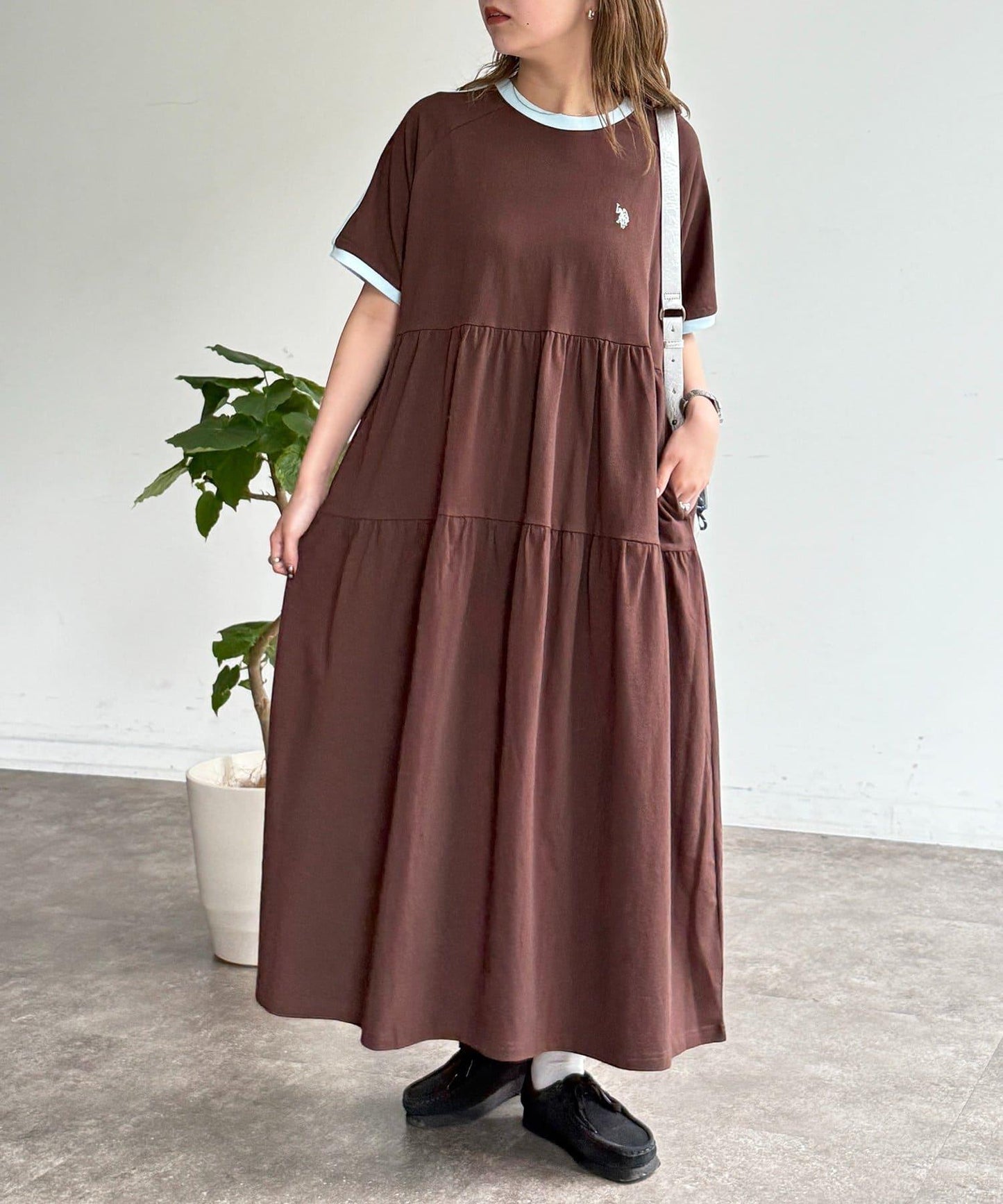 U.S. POLO ASSN. 短袖層疊連衣裙