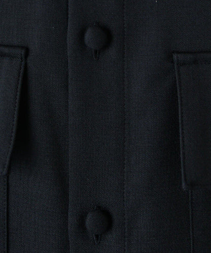 雙口袋寬鬆襯衫夾克