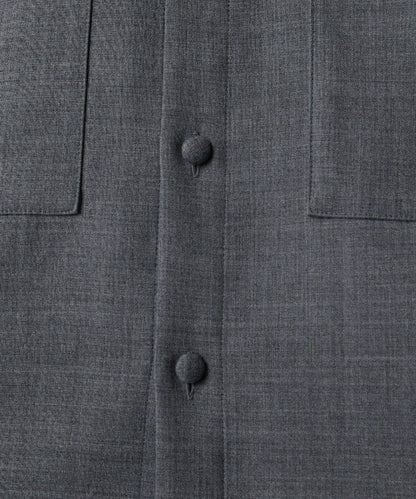 雙口袋寬鬆襯衫夾克