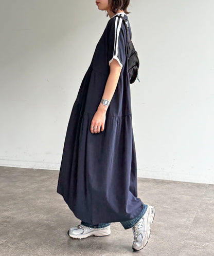 U.S. POLO ASSN. 短袖層疊連衣裙