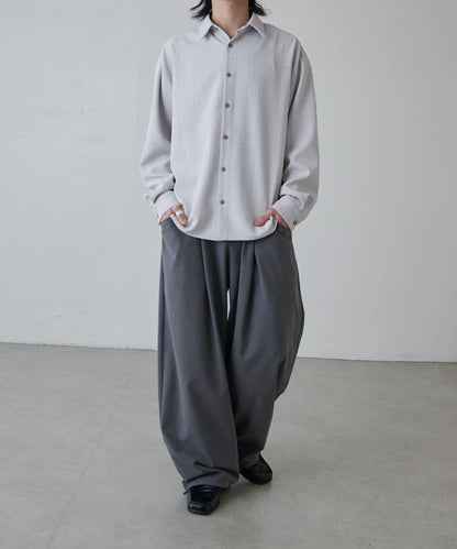 寬鬆版型 倒褶設計 闊腿褲