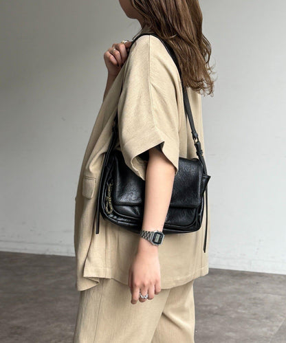 短袖蝙蝠袖 單排扣 西裝外套