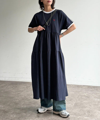 U.S. POLO ASSN. 短袖層疊連衣裙