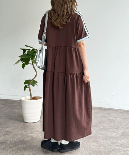 U.S. POLO ASSN. 短袖層疊連衣裙