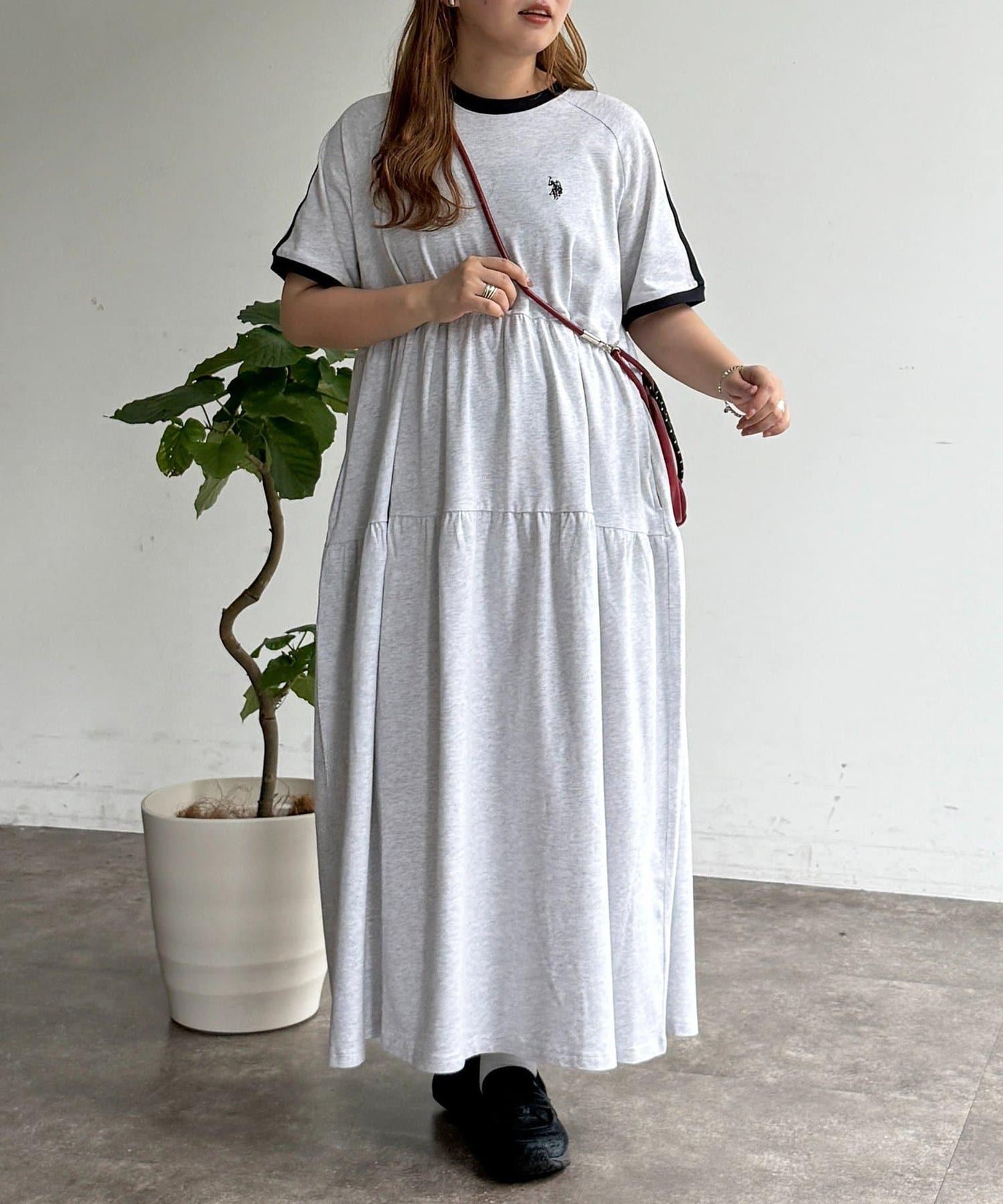 U.S. POLO ASSN. 短袖層疊連衣裙