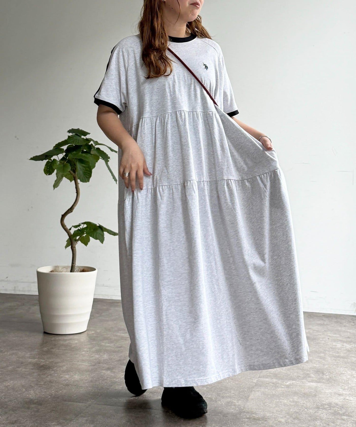 U.S. POLO ASSN. 短袖層疊連衣裙