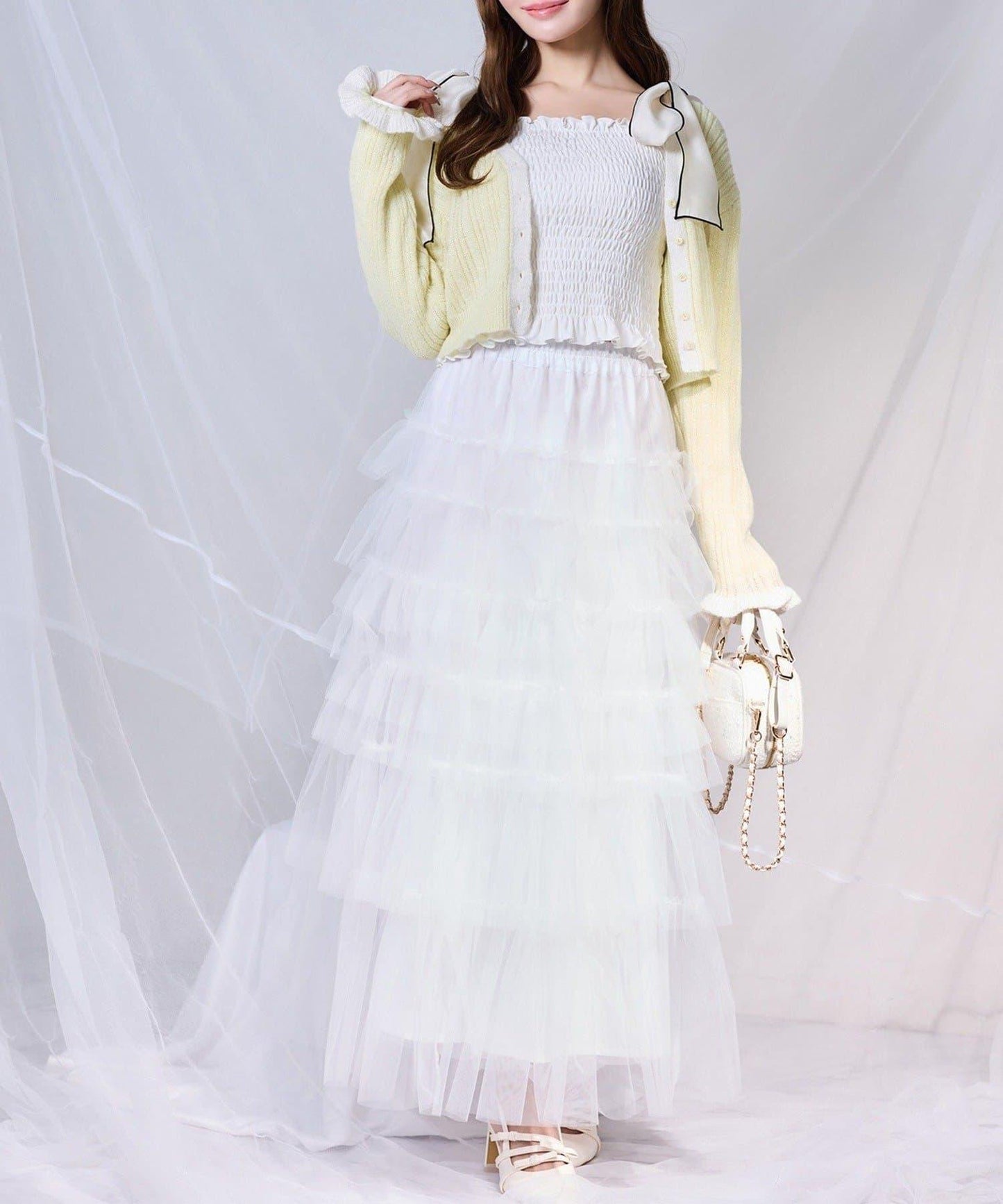 one after another 配色針織開衫