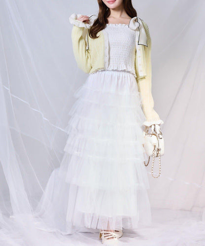 one after another 配色針織開衫