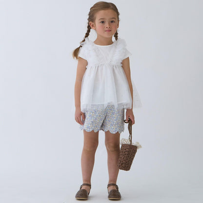 防汙功能 荷葉邊設計 休閒短褲