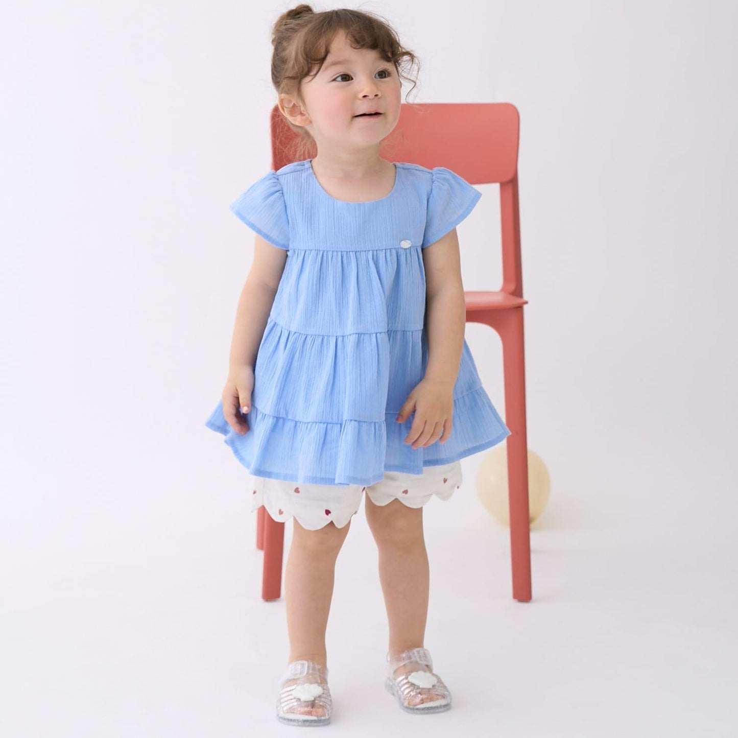 防汙功能 荷葉邊設計 休閒短褲