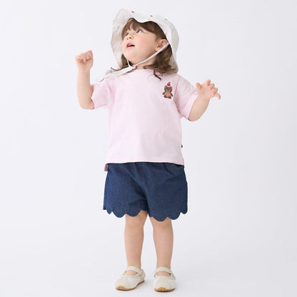 防汙功能 荷葉邊設計 休閒短褲