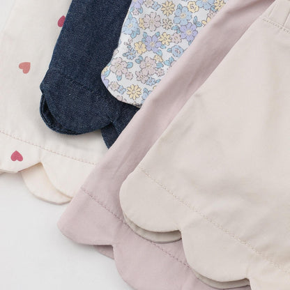 防汙功能 荷葉邊設計 休閒短褲