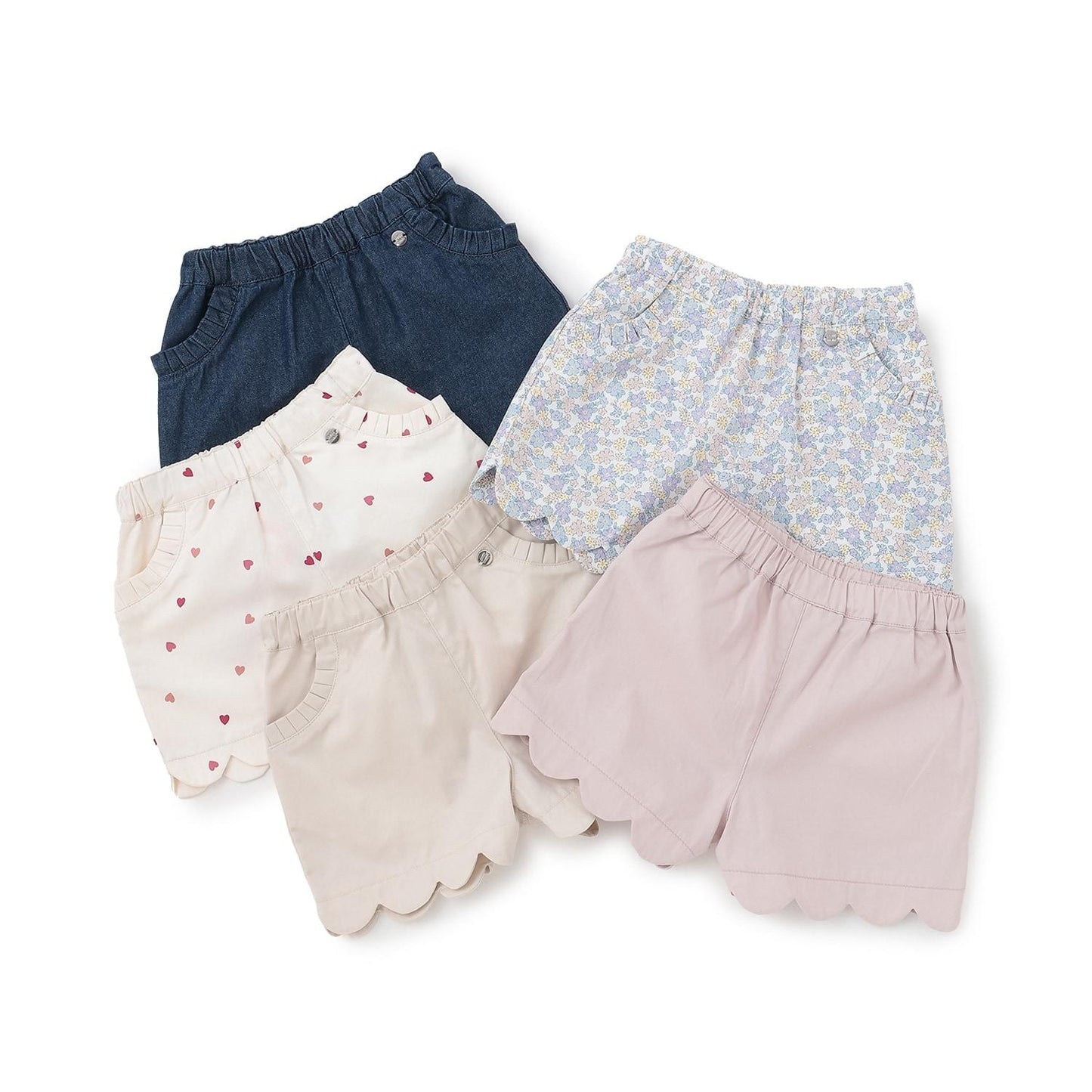 防汙功能 荷葉邊設計 休閒短褲