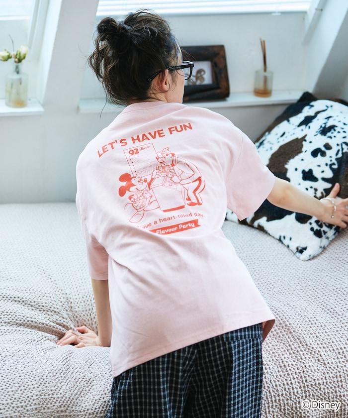 DISNEY（迪士尼） ミッキーマウス 背部印花寬鬆T恤 HAVE FUN款