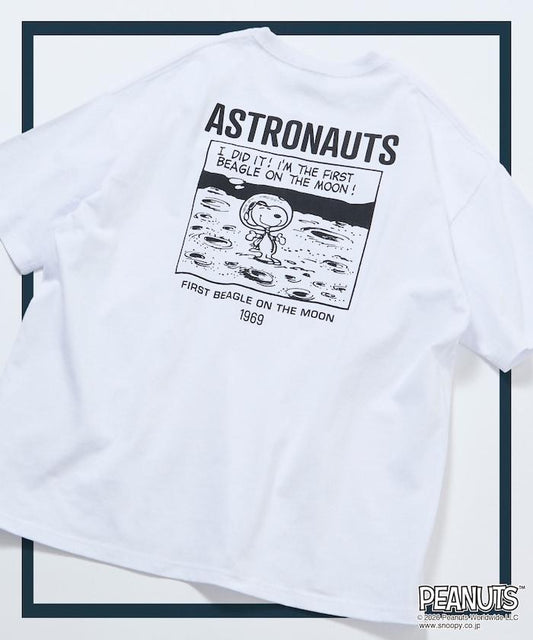 PEANUTS/ピーナッツ 別注 ビッグシルエット バックプリント クルーネックTシャツ/ASTRONAUTS 【限定展開】
