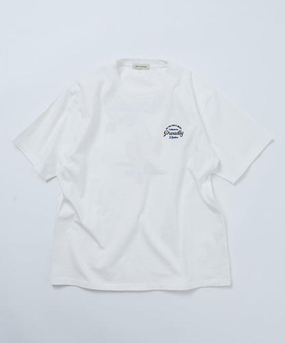 寬鬆版 後背刺繡 Cherry ringer 設計 圓領 T恤