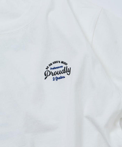 寬鬆版 後背刺繡 Cherry ringer 設計 圓領 T恤