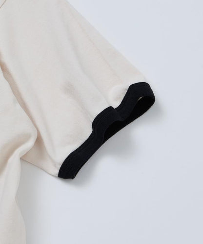 寬鬆版 後背刺繡 Cherry ringer 設計 圓領 T恤