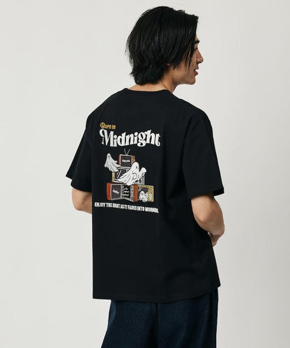 寬鬆版型 後背刺繡 圓領 T恤 Midnight