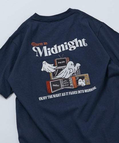 寬鬆版型 後背刺繡 圓領 T恤 Midnight