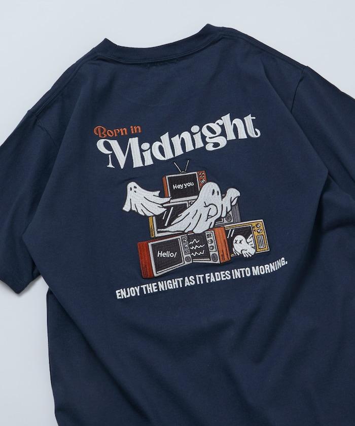 寬鬆版型 後背刺繡 圓領 T恤 Midnight