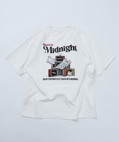 寬鬆版型 後背刺繡 圓領 T恤 Midnight