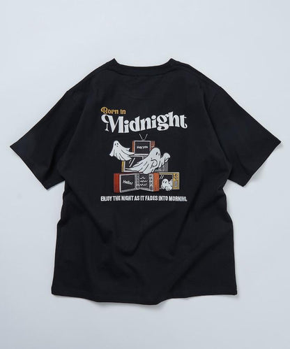 寬鬆版型 後背刺繡 圓領 T恤 Midnight