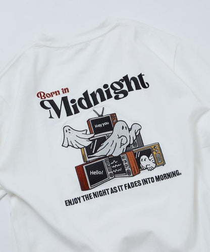 寬鬆版型 後背刺繡 圓領 T恤 Midnight