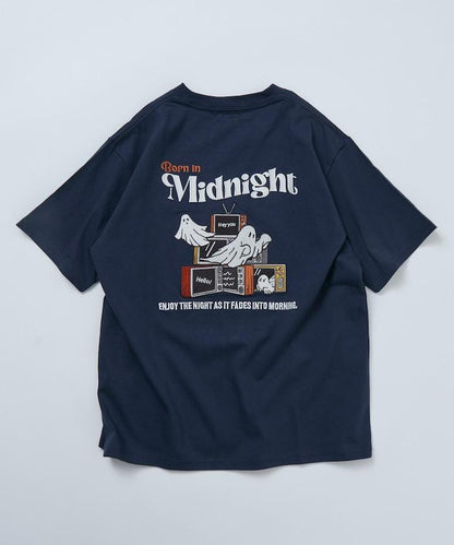 寬鬆版型 後背刺繡 圓領 T恤 Midnight