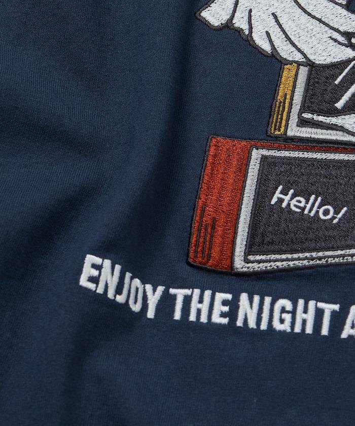 寬鬆版型 後背刺繡 圓領 T恤 Midnight