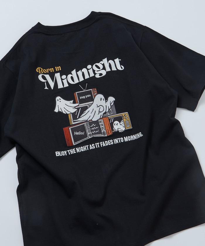 寬鬆版型 後背刺繡 圓領 T恤 Midnight