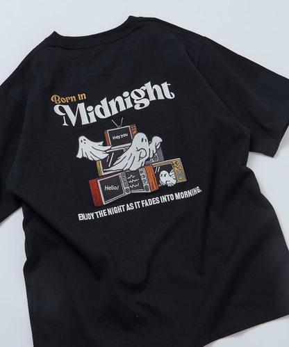 寬鬆版型 後背刺繡 圓領 T恤 Midnight