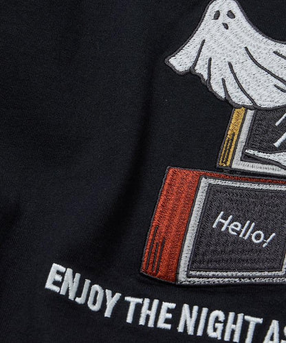 寬鬆版型 後背刺繡 圓領 T恤 Midnight