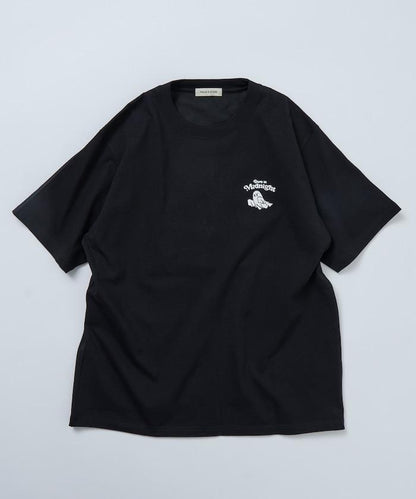 寬鬆版型 後背刺繡 圓領 T恤 Midnight