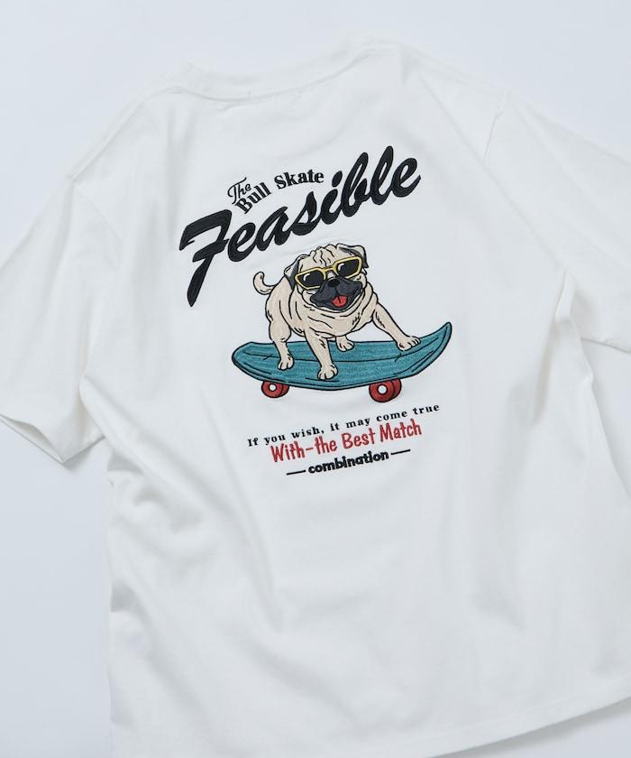 寬鬆版型 後背刺繡 Dog 圓領 T恤