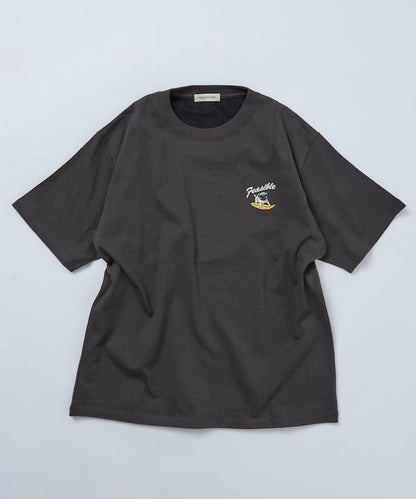 寬鬆版型 後背刺繡 Dog 圓領 T恤