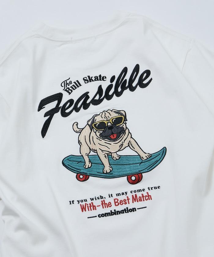 寬鬆版型 後背刺繡 Dog 圓領 T恤