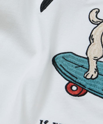 寬鬆版型 後背刺繡 Dog 圓領 T恤