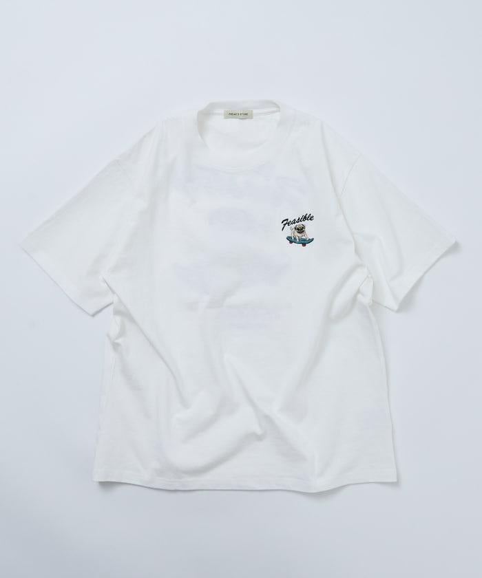 寬鬆版型 後背刺繡 Dog 圓領 T恤