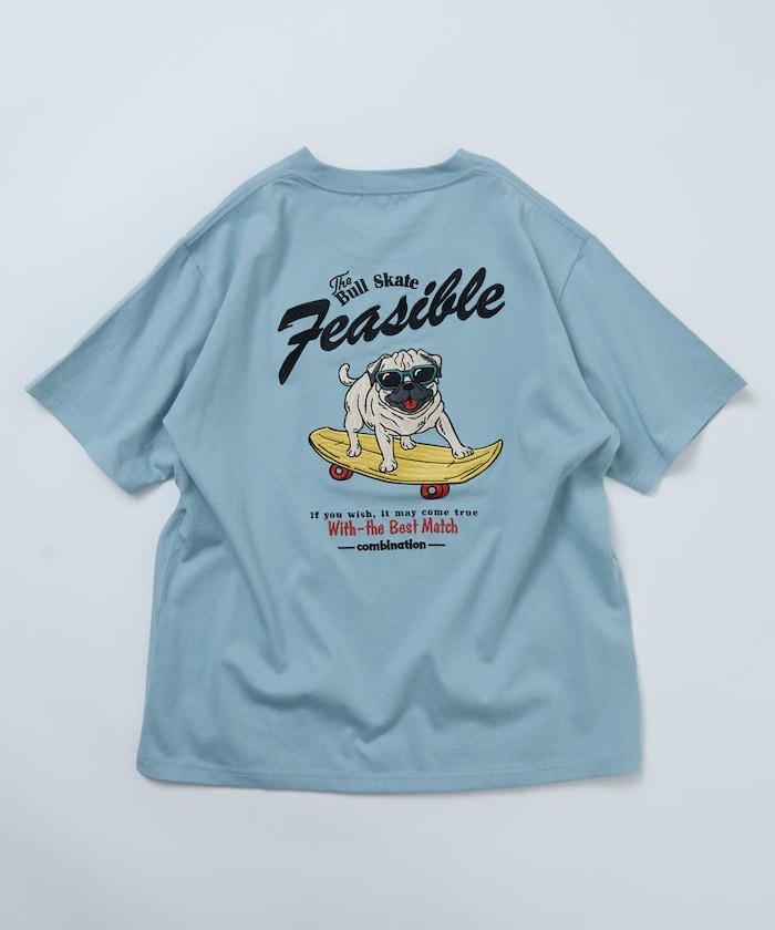 寬鬆版型 後背刺繡 Dog 圓領 T恤