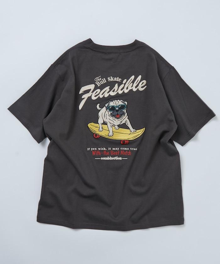 寬鬆版型 後背刺繡 Dog 圓領 T恤