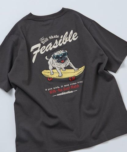 寬鬆版型 後背刺繡 Dog 圓領 T恤