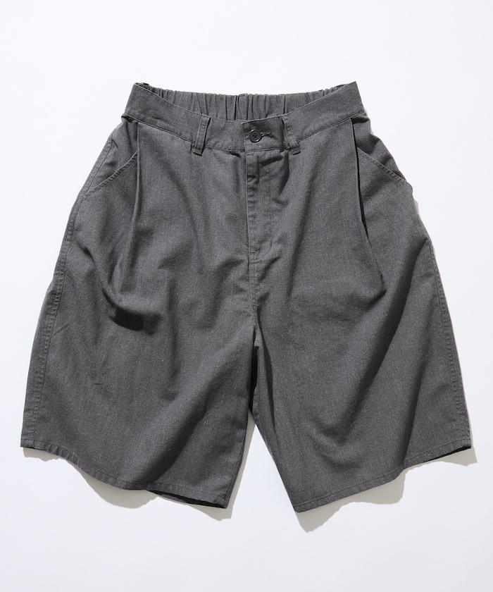 可水洗麻混 休閒短褲