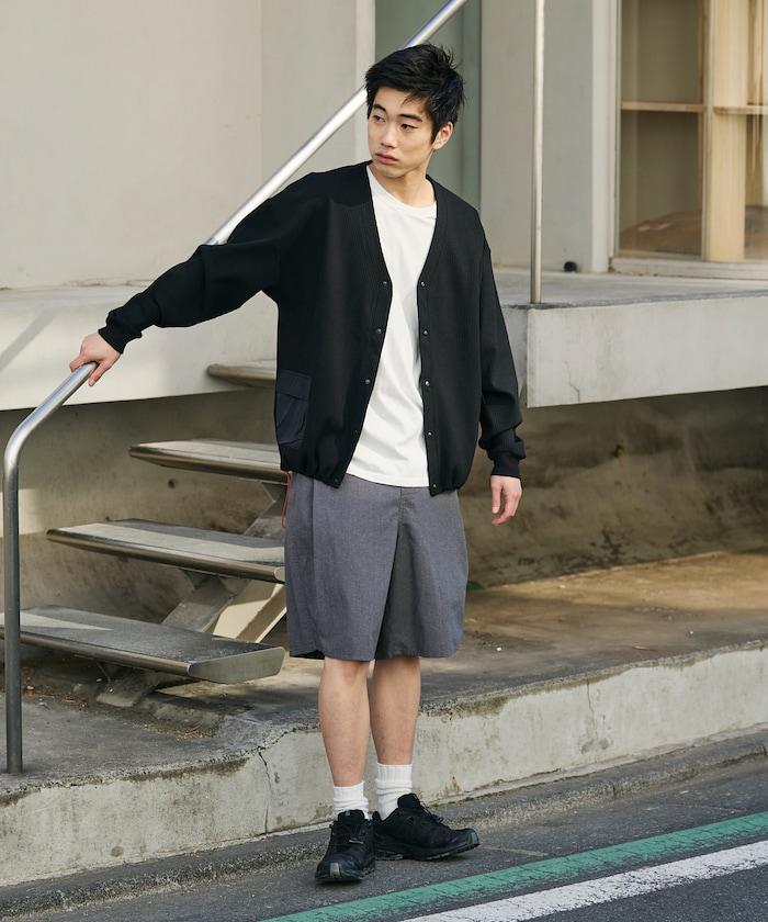 可水洗麻混 休閒短褲