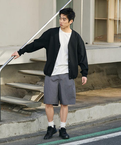 可水洗麻混 休閒短褲