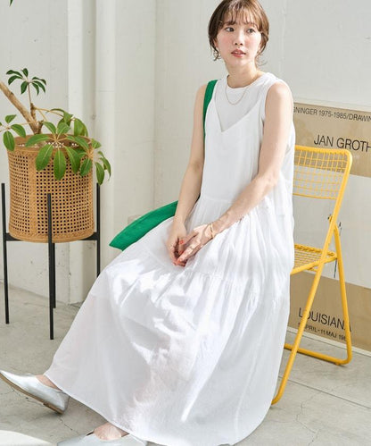 印度風層疊拼接吊帶連衣裙