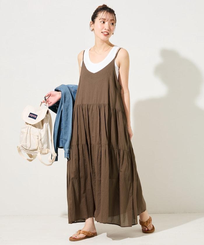 印度風層疊拼接吊帶連衣裙